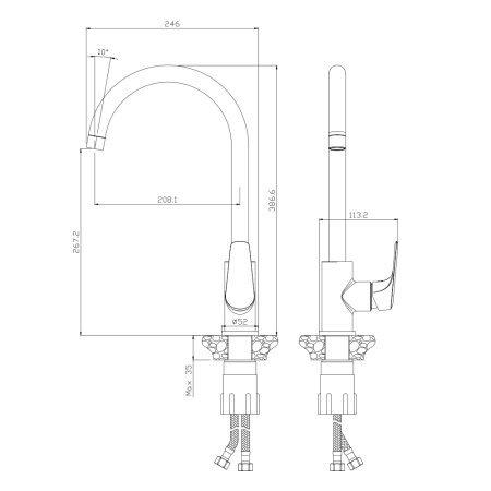 Смеситель для кухни EVORA 33430EV Смеситель для кухни EVORA 33430EV