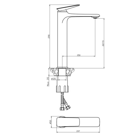 Смеситель для раковины-чаши TARONE 38133TN