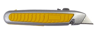 Нож Ultima, 18 мм, выдвижное трапециевидное лезвие, отделение для лезвий, металлический корпус