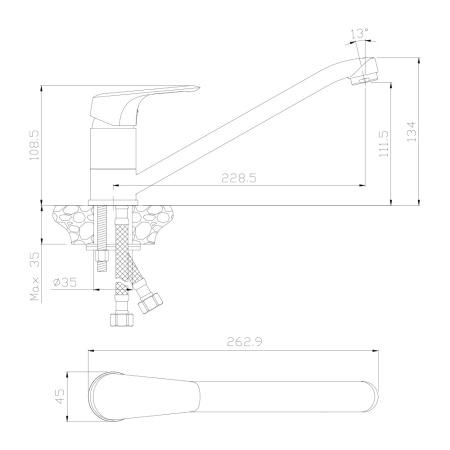 Смеситель для кухни EVORA 33400EV Смеситель для кухни EVORA 33400EV