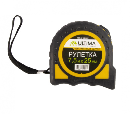 Рулетка Ultima, 7,5 м х 25 мм, обрезиненный корпус Рулетка Ultima, 7,5 м х 25 мм, обрезиненный корпус