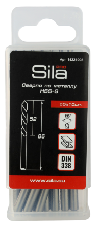 Сверло по металлу профессиональное Sila НSS-G 5,0х52х86мм