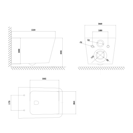 Унитаз подвесной PORTO PR30116DP Унитаз подвесной PORTO PR30116DP