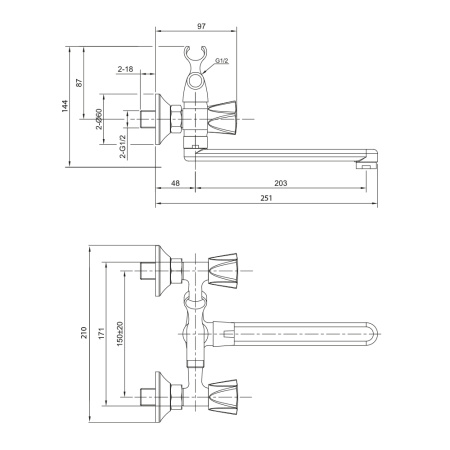 Смеситель для ванны с длинным изливом CATALONA 23251CT