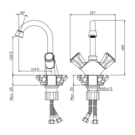 Смеситель для раковины с поворотным изливом VASCO 27110VS Смеситель для раковины с поворотным изливом VASCO 27110VS