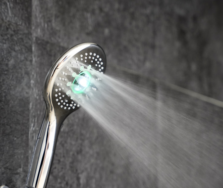 Лейка для душа светодиодная, круглая с дисплеем OLIVE'S D170LED