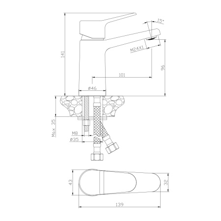 Смеситель для раковины NEVADA 03100NV