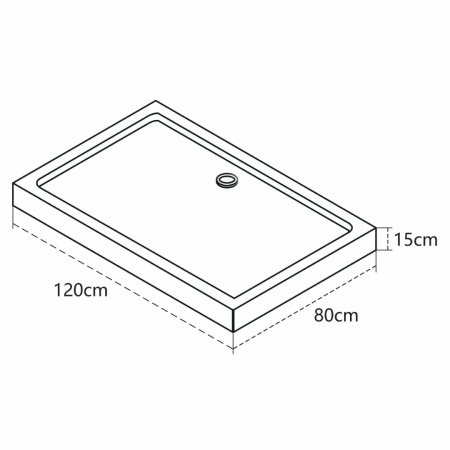 Душевой поддон прямоугольный, с сифоном, белый P-12815R-WH