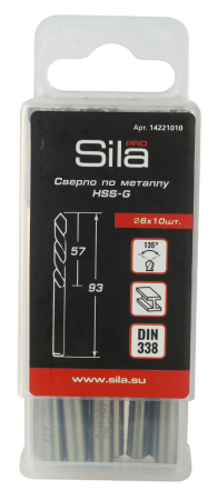 Сверло по металлу профессиональное Sila НSS-G 6,0х57х93мм 