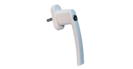 Ручка оконная с ключом, штифт 35мм, белая