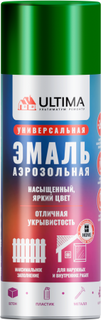 Аэрозольная эмаль с металлическим эффектом ULTIMA, Лесной зелёный, 520 мл