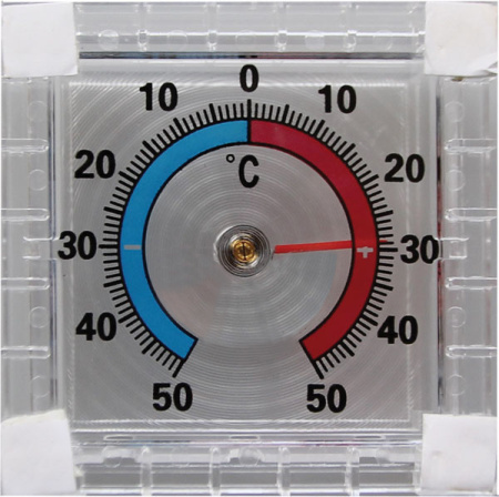 Уличный оконный термометр с биметаллической пружиной