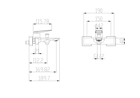 Смеситель для ванны VIAR 28201VRW