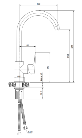 Смесители для кухни Olive`s TIESO 26430TS