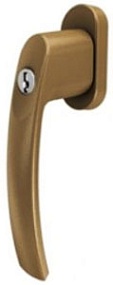 PLUTON Ручка оконная с ключом, штифт - 35, коричневая