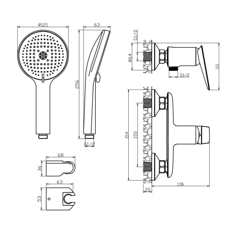 Смеситель для душа TARONE 38200TN