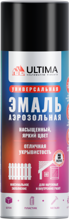 Краска аэрозольная ULTIMA, чёрный матовый, RAL9005, 520 мл