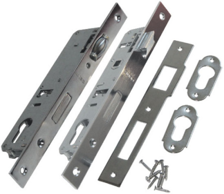 ANBO Открытый врезной замок для алюминиевых профилей с фалевой и роликовой защёлками