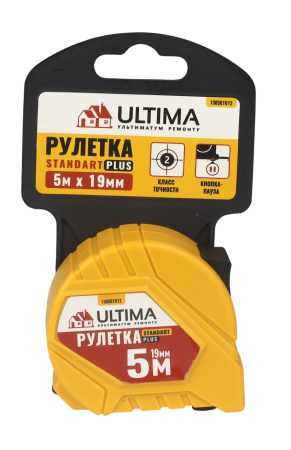 Рулетка Ultima Standart Plus, 5 м х 19 мм, пластиковый корпус