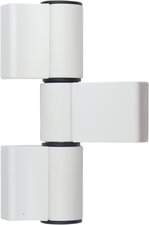 Петля DORF для алюм. дверей, 3-х секционная, с подшип, с крепежом для тёпл. алюм. (1к.-30 шт), Белая