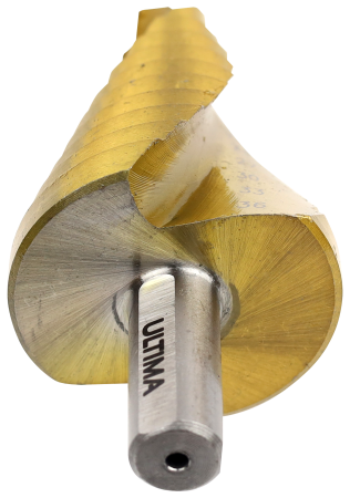 Сверло по металлу ступенчатое, Ultima, 9-36 мм, 10 ступеней, сталь P6M5 Сверло по металлу ступенчатое, Ultima, 9-36 мм, 10 ступеней, сталь P6M5