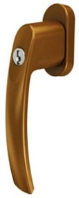 PLUTON Ручка оконная с ключом, штифт - 35, золото