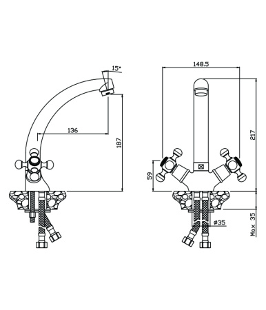 Смеситель для кухни GIRONA 01430GR