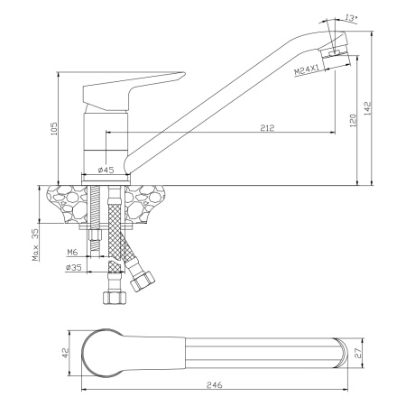 Смеситель для кухни SEVILLA 20400SV