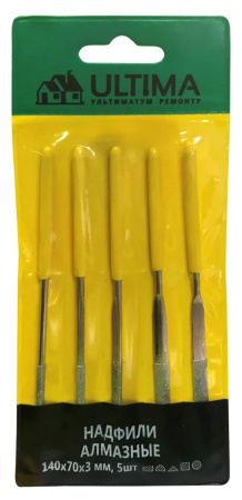 Надфили алмазные Ultima, 140х70х3 мм, 5шт/упак