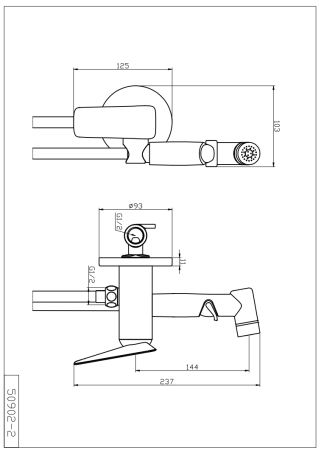 Гигиенический душ со смесителем TARONE 38131TN