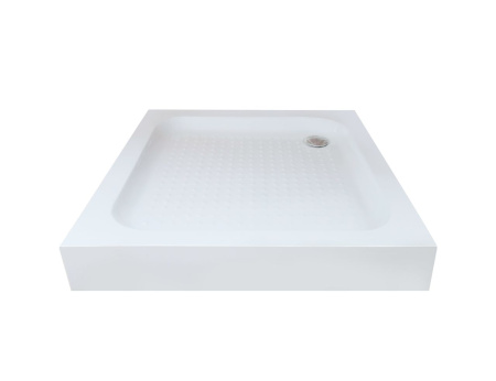 Душевой поддон квадратный, с сифоном, белый P-90125S-WH