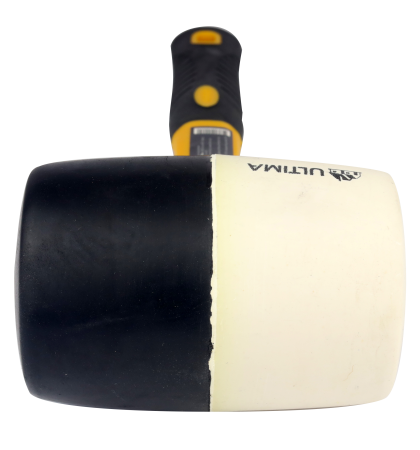 Киянка резиновая Ultima, 900 г, черно-белая резина, фиберглассовая рукоятка