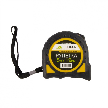 Рулетка Ultima, 5 м х 19 мм, обрезиненный корпус Рулетка Ultima, 5 м х 19 мм, обрезиненный корпус