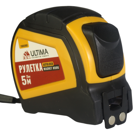 Рулетка Autolock Magnet Hook 5м x 25мм, автост, магнит двухсторон зацеп Ultima (1уп-10шт, 1кор-10уп)