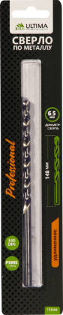Сверло по металлу Ultima спиральное, удлиненное, P6M5, 6,5х148 мм Сверло по металлу Ultima спиральное, удлиненное, P6M5, 6,5х148 мм