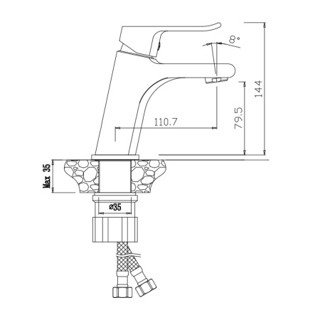 Смеситель для раковины PLAZA 16100PL Смеситель для раковины PLAZA 16100PL