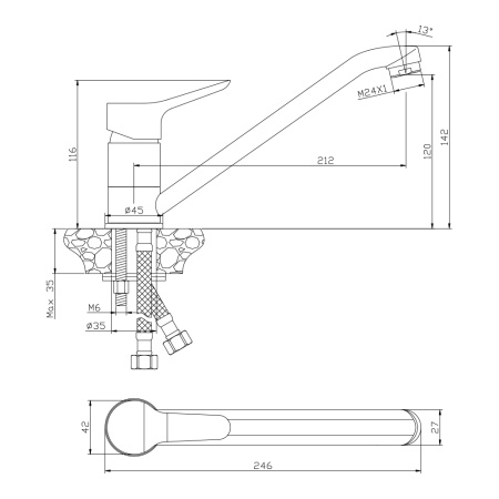 Смеситель для кухни IBIZA 19400IB