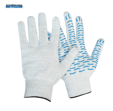 Перчатки трикотажные с ПВХ покрытием Волна, 10 класс, 5 нитей, вес 57 г