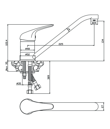 Смеситель для кухни LEON 04400LN