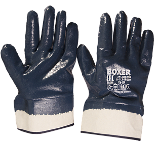Перчатки с нитриловым покрытием, крага, обливные, BOXER®