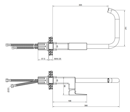 Смесители для кухни Olive`s NAVARRA 25432NRGM