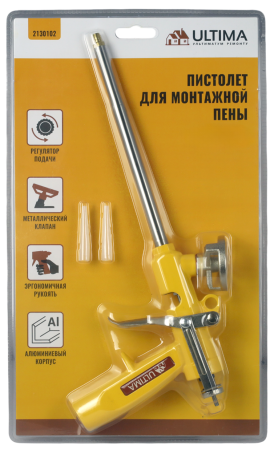 Пистолет ULTIMA Stout для монтажной пены, цельнометаллический с регулятором подачи