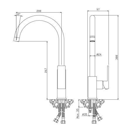 Смеситель для кухни GRANADA 05430GN