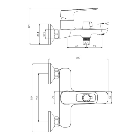 Смеситель для ванны ARTIS 06201AT