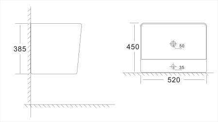 Раковина подвесная PORTO NEW PRN33146 Раковина подвесная PORTO NEW PRN33146
