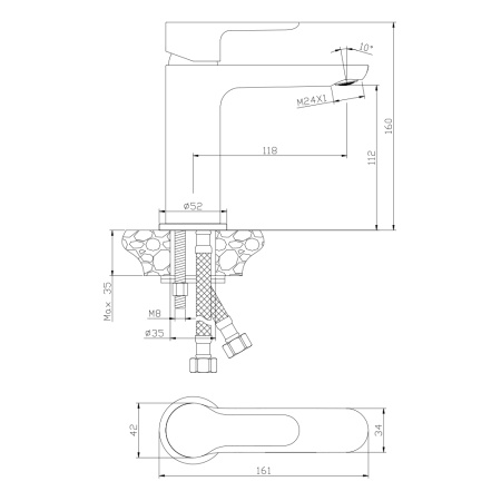 Смеситель для раковины TOLEDO 18100TD