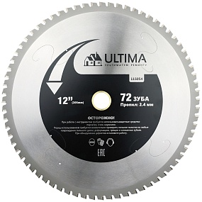 Пильный диск по металлу и дереву Ultima, 305 х 25,4/30мм, 72 зуба