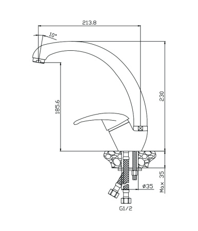 Смеситель для кухни LERIDA 08430LR