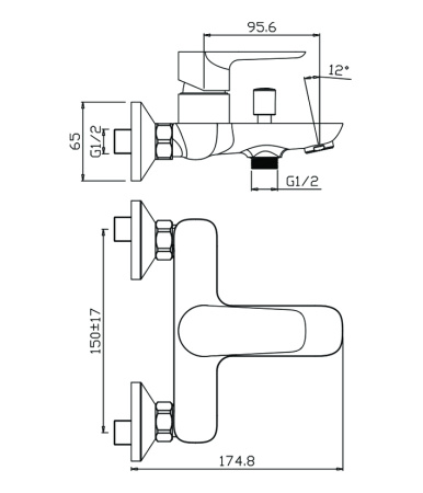 Смеситель для ванны BARROS 22201BR