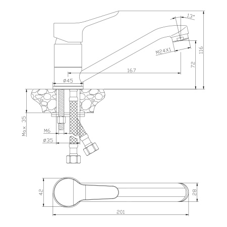 Смеситель универсальный IBIZA 19110IB